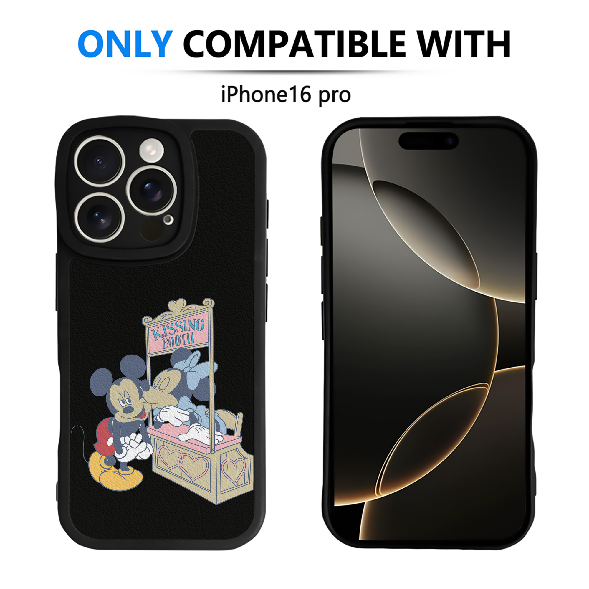 （画像用） ミッキーマウス Mickey Mouse 【iPhone 16シリーズ対応】シリコンスマホケース（レザー調） 材質：シリコン